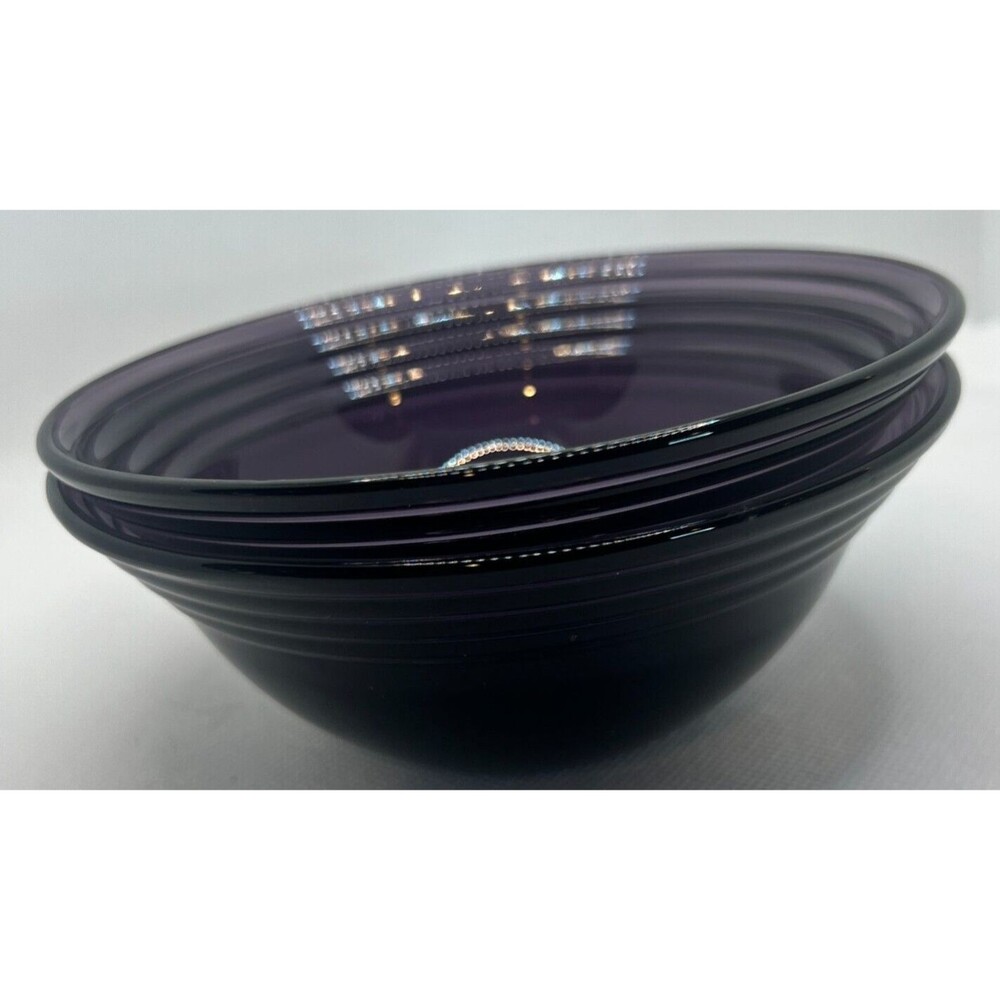 2 Bormioli Rocco Forum Glass Purple Amethyst bowls approx 5"